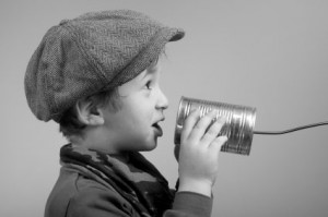 boy with can phone